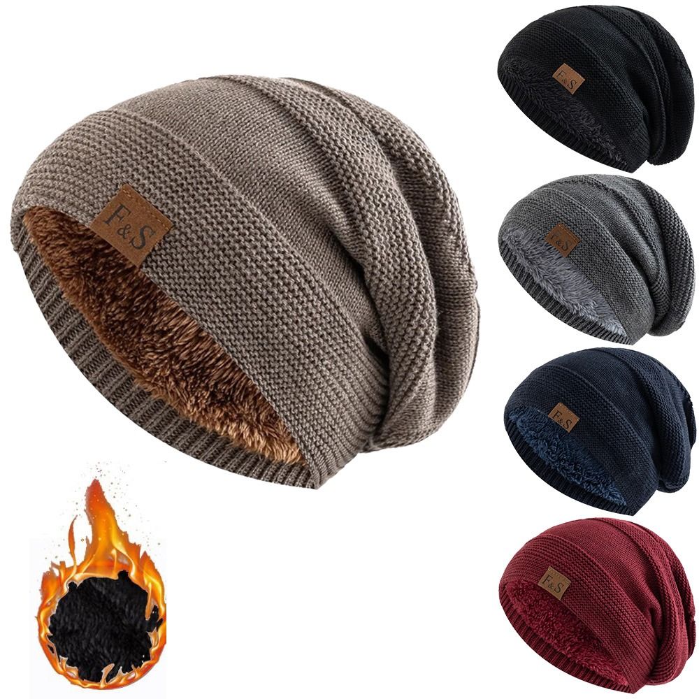 Beanie Cuffed Knit - Casual wintermuts met bontvoering, zachte, winddichte,